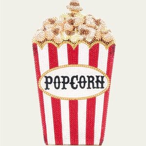 Judith Leiber Red Popcorn Bag Clutch